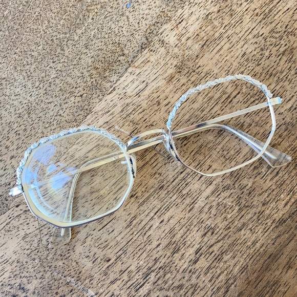 Artcraft vintage white gold filled Florentine glasses. Frames only. 12k - Picture 6 of 6